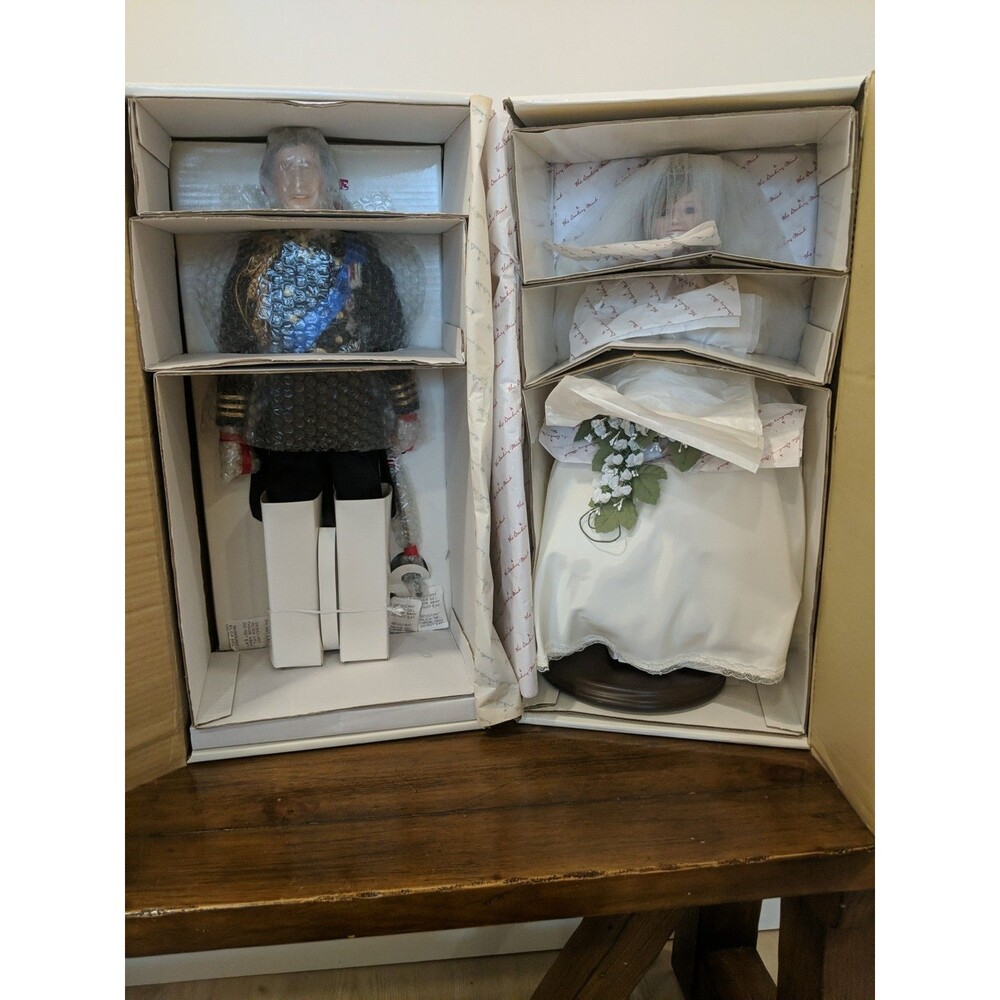 Danbury Mint Princess Diana & Prince Charles Bride And Groom Dolls - 19" - IOB